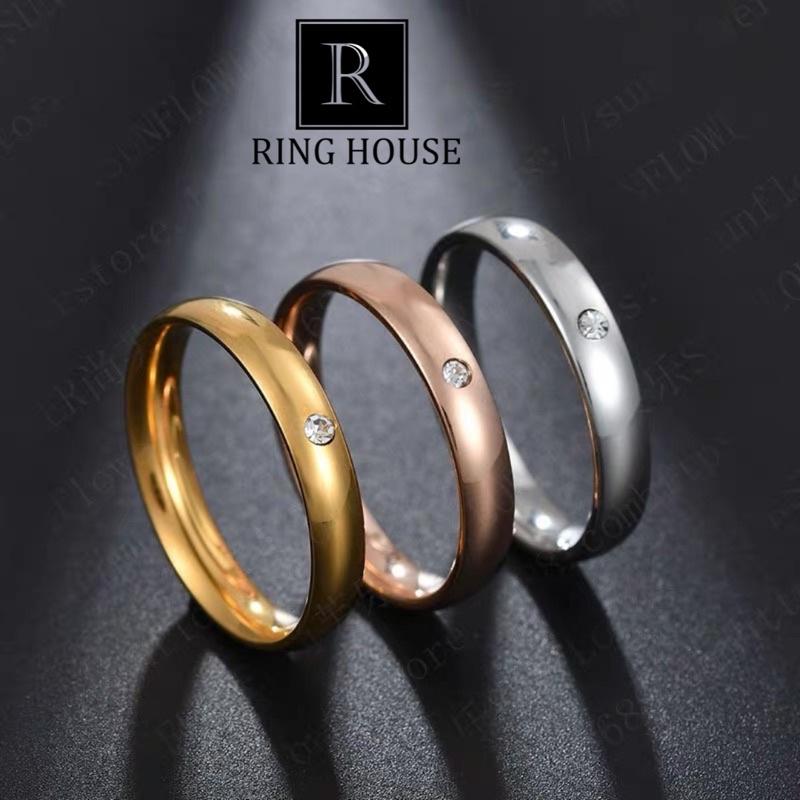 R6 Nhẫn Cho Cặp Đôi Nam Nữ Couple Ring Titan Không Đen Gỉ Ring House