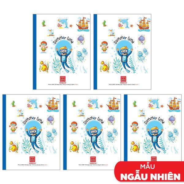 Combo 5 Vở Class Summer Time - 5 Ô Ly 96 Trang 70gsm - Hồng Hà 0309 (Mẫu Màu Giao Ngẫu Nhiên)