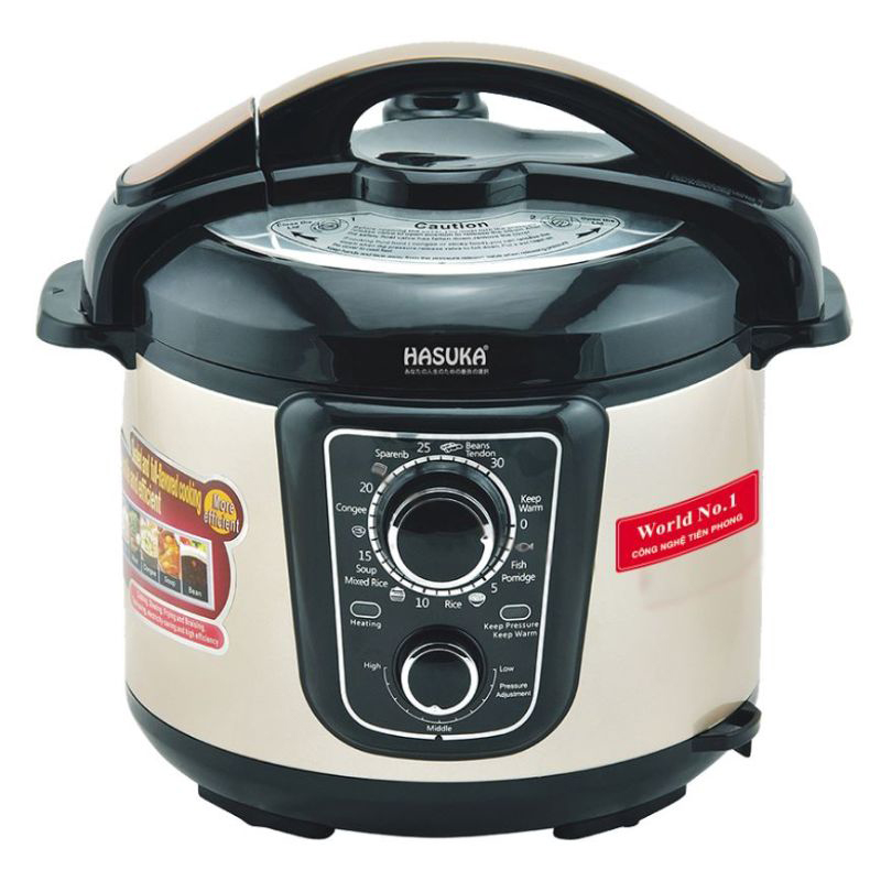 Nồi Áp Suất Điện Đa Năng - 6L - TÙY CHỈNH MỨC ÁP SUẤT Hasuka HSK 985 Màu Ngẫu Nhiên - Hàng Chính Hãng