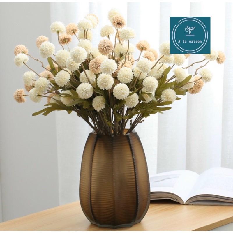 Cành cúc Pompon xinh xắn cao 52cm có 5 bông, hoa trang trí nhà cửa, hoa cưới