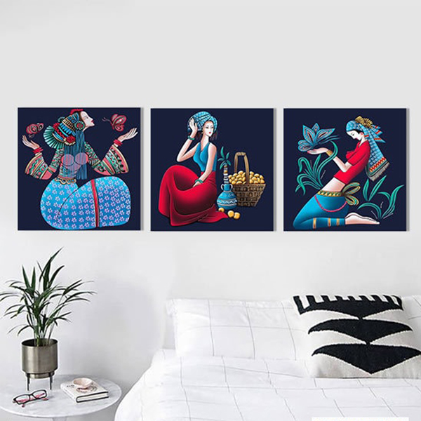 Bộ 3 Tranh Treo Tường Cô Gái - W259