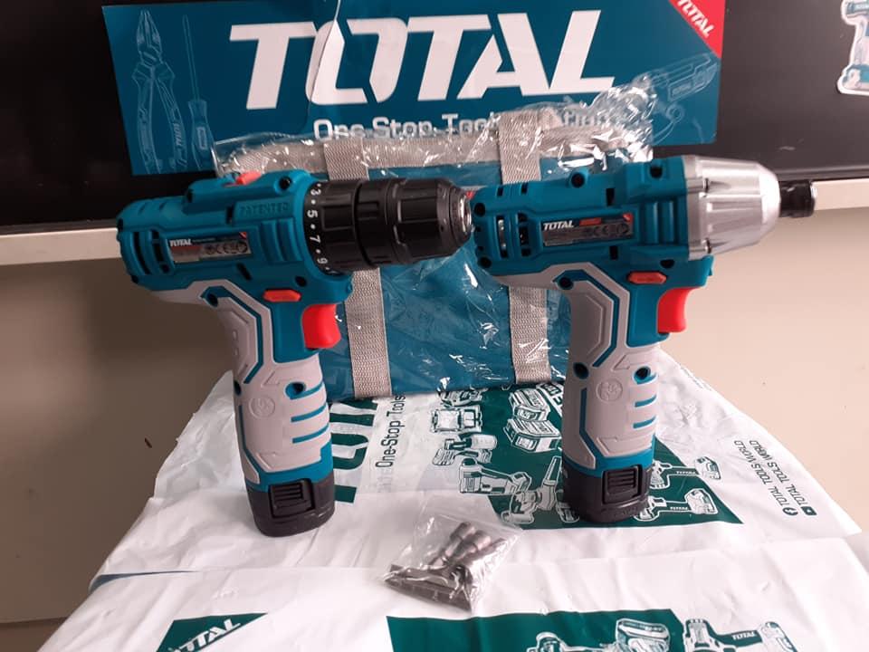 BỘ COMBO MÁY SIẾT VÍT VÀ MÁY KHOAN DÙNG PIN 12V TOTAL TKLI1201 - HÀNG CHÍNH HÃNG