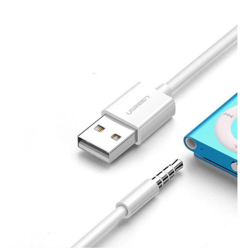 Cáp  USB- A Sang Jack  3.5mm Plug Audio Data Cable( Dài 10cm) Tặng Củ Sạc- Chính Hãng Ugreen