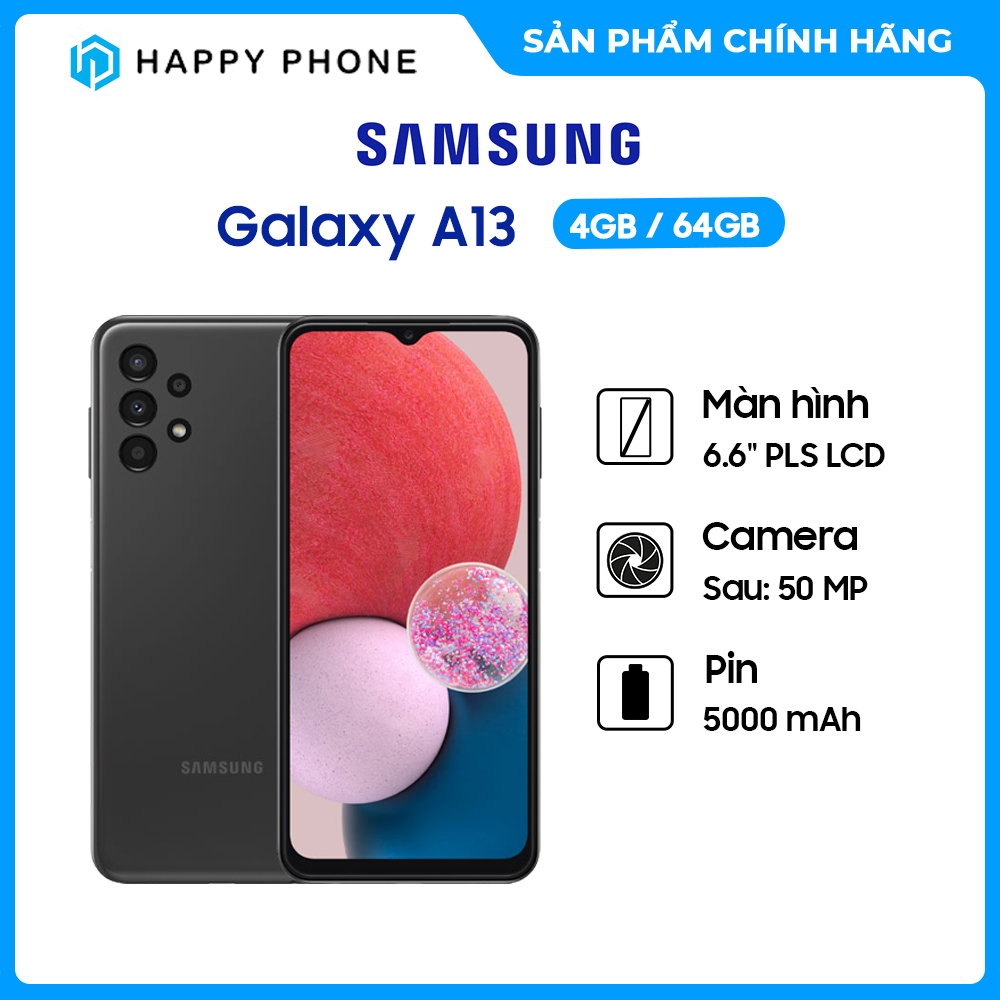 Điện thoại Samsung Galaxy A13 (4GB/64GB) - Hàng chính hãng - Đã kích hoạt bảo hành điện tử