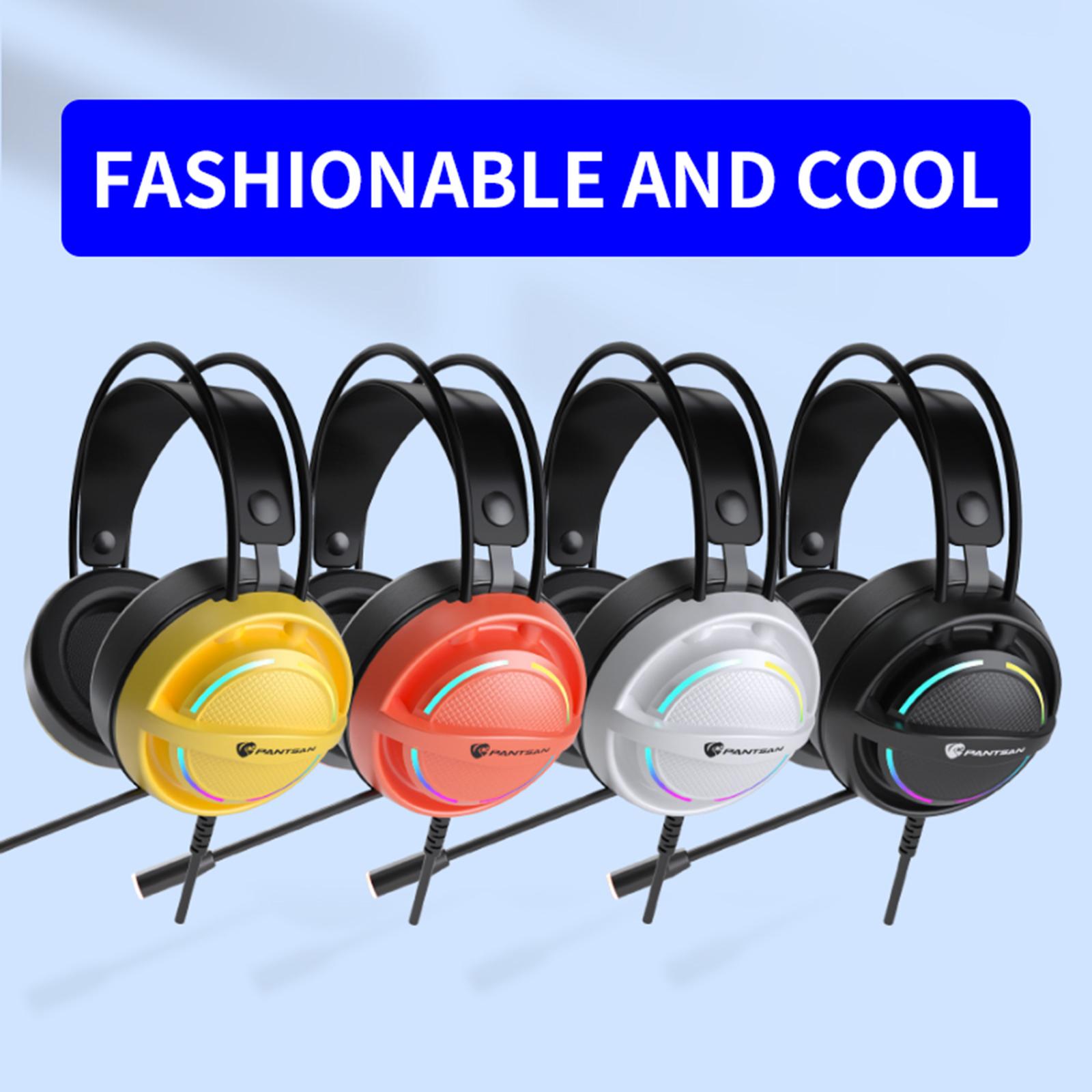 PC Gaming Headset with Microphone 7.1 Surround Sound Wired Over Ear USB Computer Gaming Headset Headphone with Detachable Mic and LED Light for Laptop