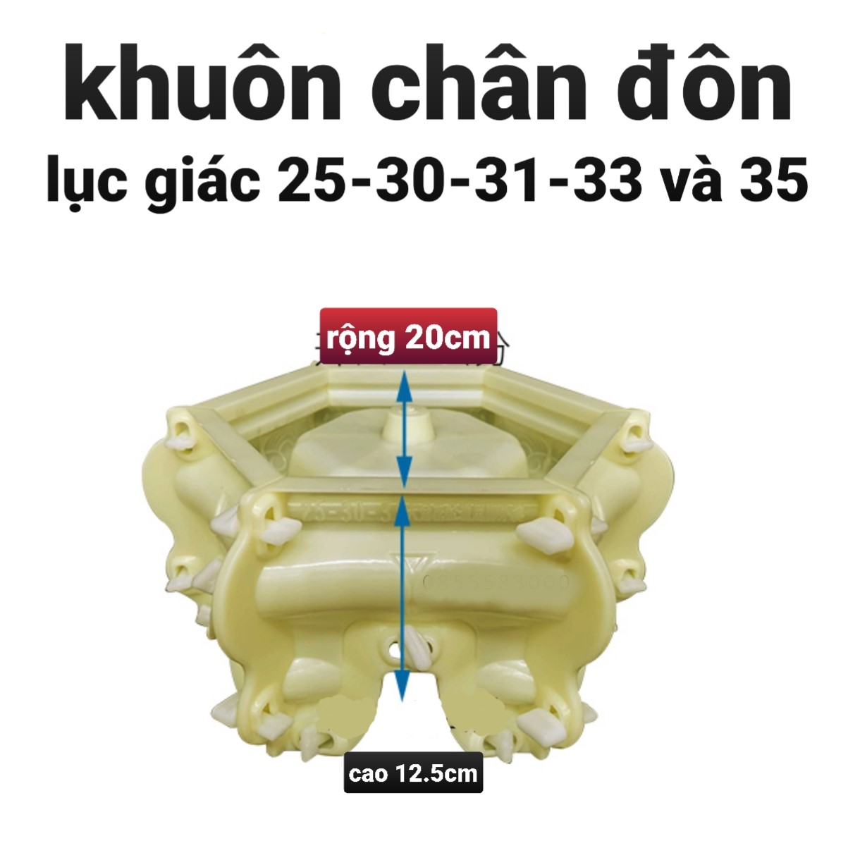 khuôn đúc chậu lục giác Mini và chân đôn có lòng trong dễ dàng sử dụng