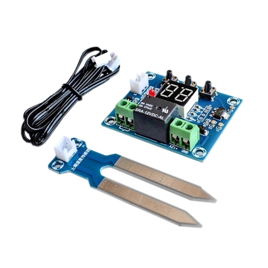 DC 12V Tưới Cây Tự Động Cảm Biến Độ Ẩm Đất Điều Khiển Module Relay