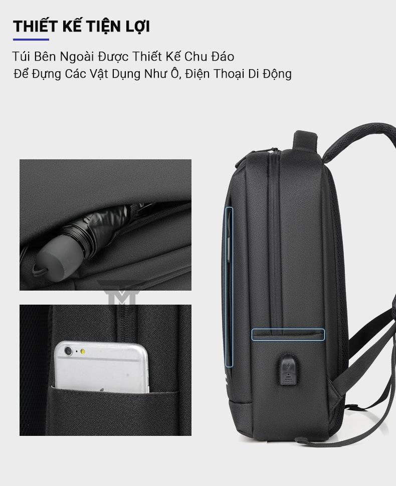 Balo Nam, Nữ Thời Trang Đa Năng, Balo Laptop Thời Trang Đi Học Cao Cấp Teement Chống Nước Cổng Sạc USB 9003 - Hàng Chính Hãng