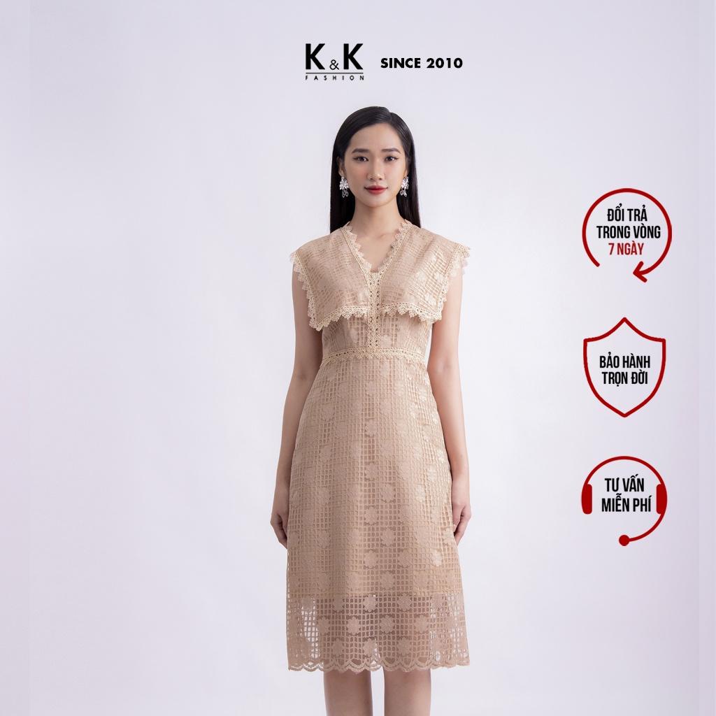 Đầm Ren Chữ A Cổ Sen K&amp;K Fashion KK130-34 Chất Liệu Ren Hàn