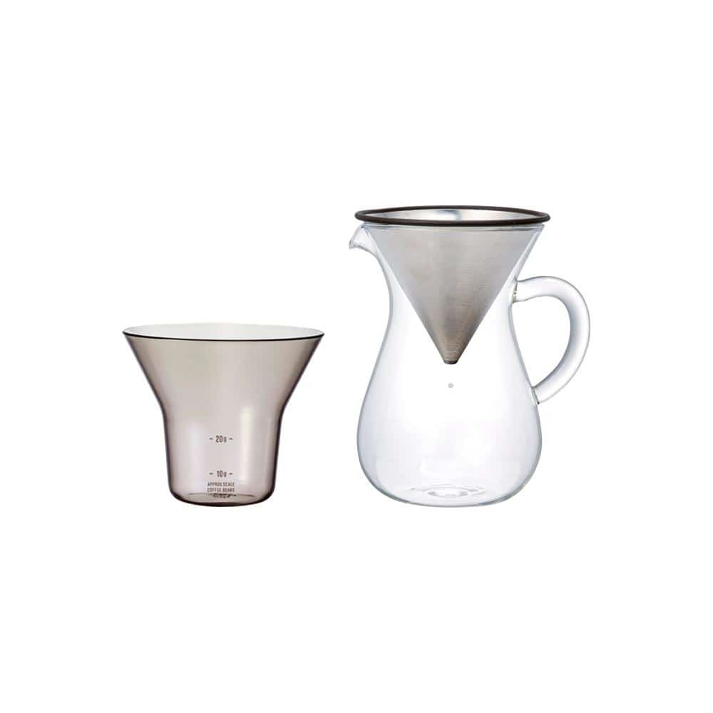 Bình Pha Cafe Phễu Lọc Bằng Thép Không Gỉ Kinto SCS Coffee Carafe Set 2 cups Stainless Steel