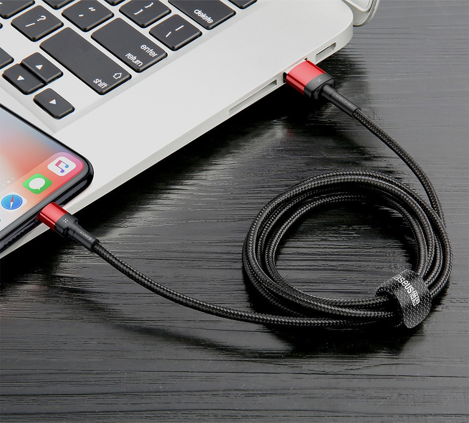 Cáp sạc , truyền dữ liệu tốc độ cao Baseus Cafule Lightning Special Edition cho iPhone/ iPad ( 2.4A, USB Double Side Fast Charge Cable) - Hàng Chính Hãng