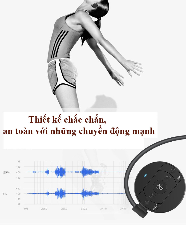 Tai nghe Bluetooth chụp tai Thể thao PKCBPF172 cao cấp tai nghe không dây chống nước cho điện thoại, máy tính bảng