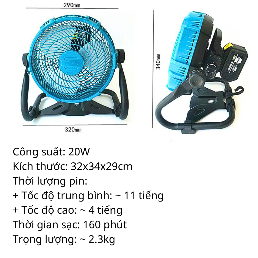 Quạt tích điện chân quỳ xoay 360 độ pin 4Ah bền bỉ ( sử dụng liên tục lên tới 11h), quạt sàn pin Lithium sử dụng kép DC18-21v/ AC 220v 4 tốc độ gió vận hành êm ái không tiếng ồn, quạt đi picnic, câu cá cắm trại tiện lợi-CÓ ẢNH THẬT SẢN PHẨM