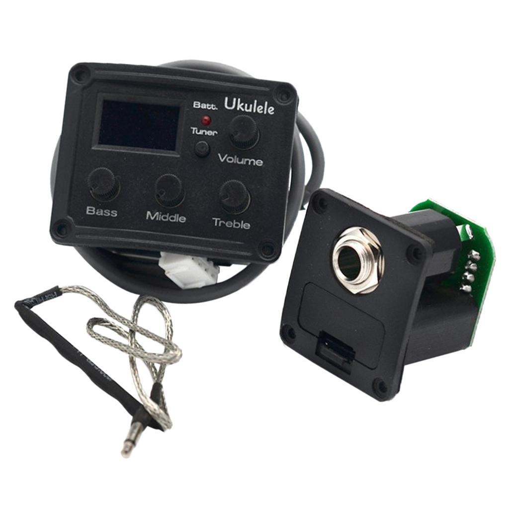 Ukulele Piezo Pickup 3 Bands EQ Equalizer Tuner System with LCD Display