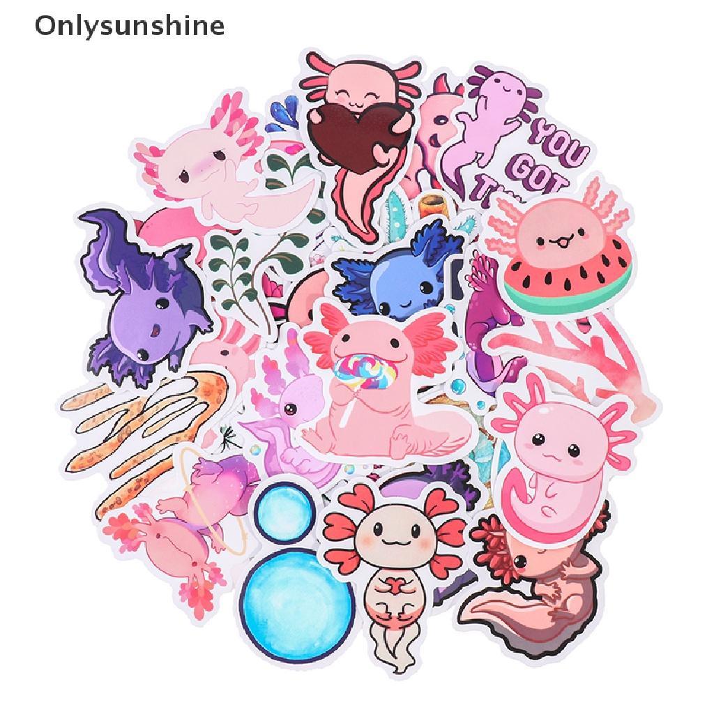 Bộ 100 Miếng Dán Hình Axolotl Động Vật Graffiti Dễ Thương Trang Trí Laptop / Trẻ Em