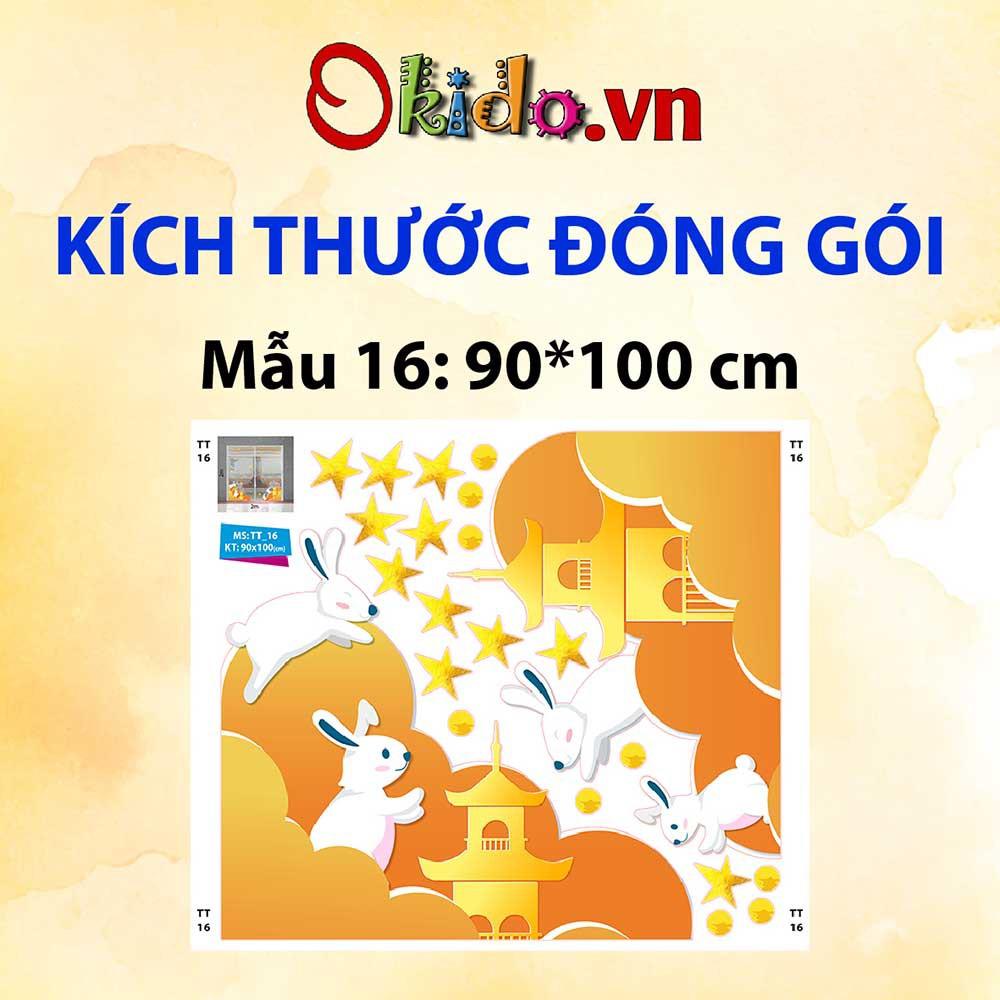 DECAL TRANG TRÍ TRUNG THU 2021 COMBO SỐ 25 BÉ XÁCH LỒNG ĐÈN