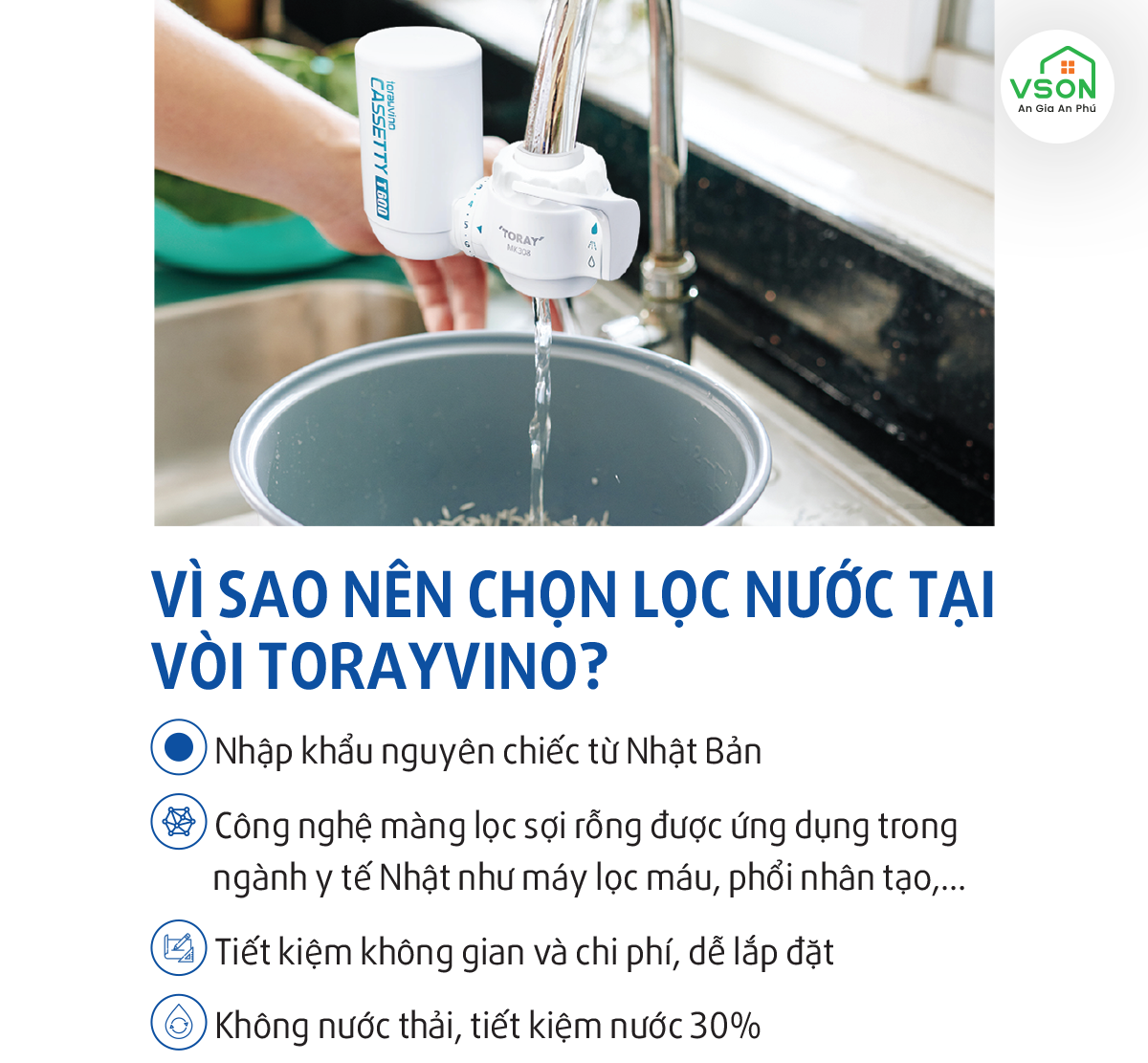 Combo 2 lõi lọc nước Nhật Bản Torayvino MKC.600B - Khuyên dùng uống trực tiếp - 600 Lít - Hàng chính hãng