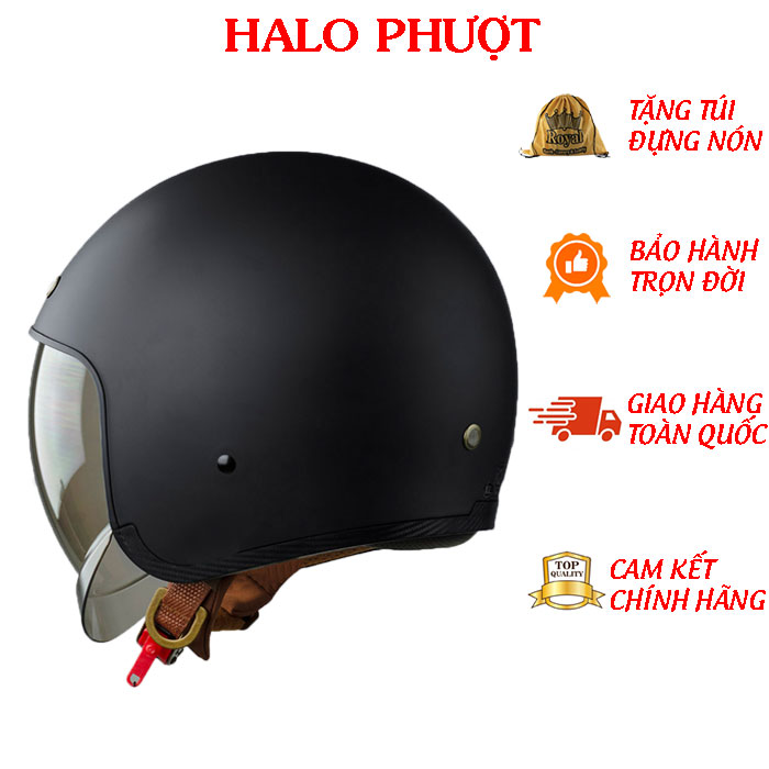 Mũ Bảo Hiểm 3/4 Đầu Kính Âm Royal M139 Thời Thượng, Hiện Đại
