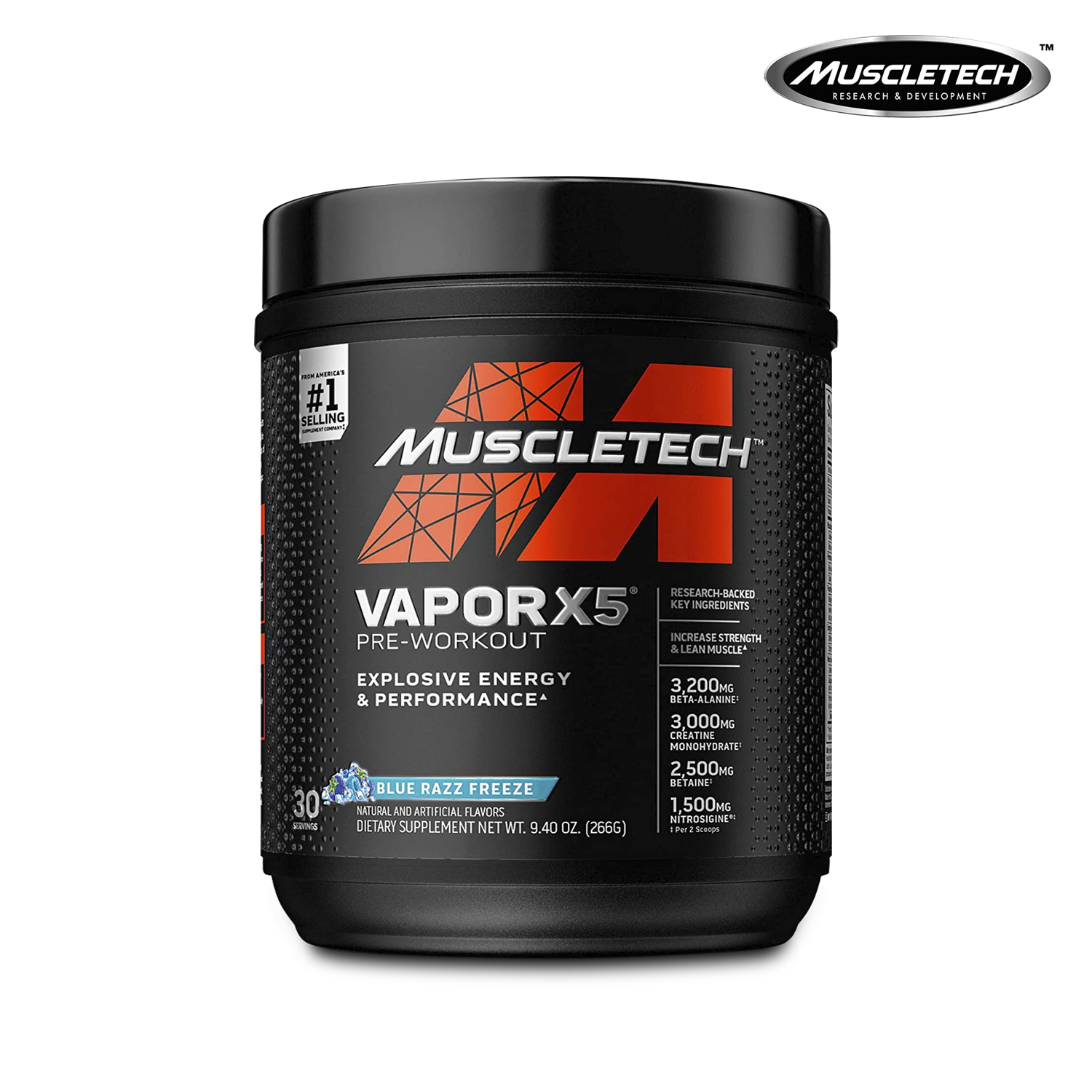 Pre Workout Vapor X5 (30Serving) - Tăng Sức Mạnh Sức Bền của Muscletech