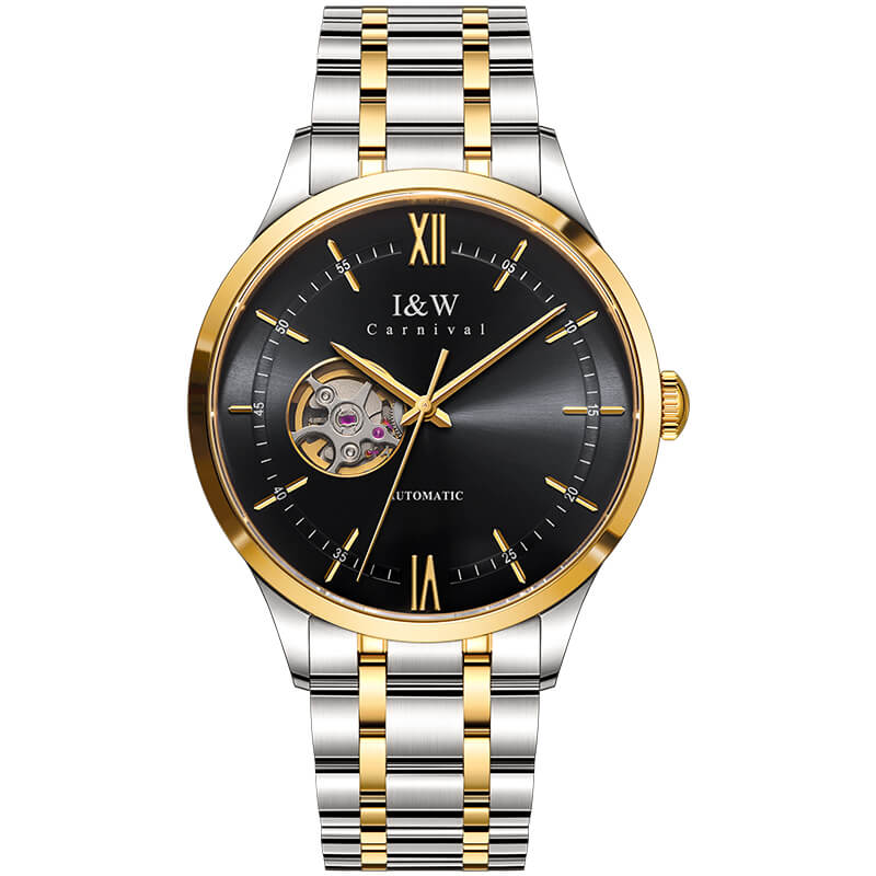 Đồng hồ nam chính hãng IW CARNIVAL IW570G-3 Kính sapphire ,chống xước ,Chống nước 30m ,Bảo hành 24 tháng,Máy cơ ,dây kim loại thép không gỉ 316L, thiết kế lộ cơ đơn giản dễ đeo