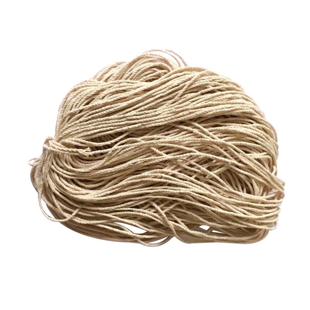 Roll 50M 1.5mm Natural Braided Cotton Rope Cord String Multi-purpose Crafts