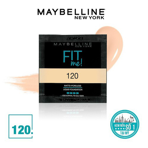 Kem nền Maybelline Fit Me dạng sachet 1.5ml 120 Classic Ivory