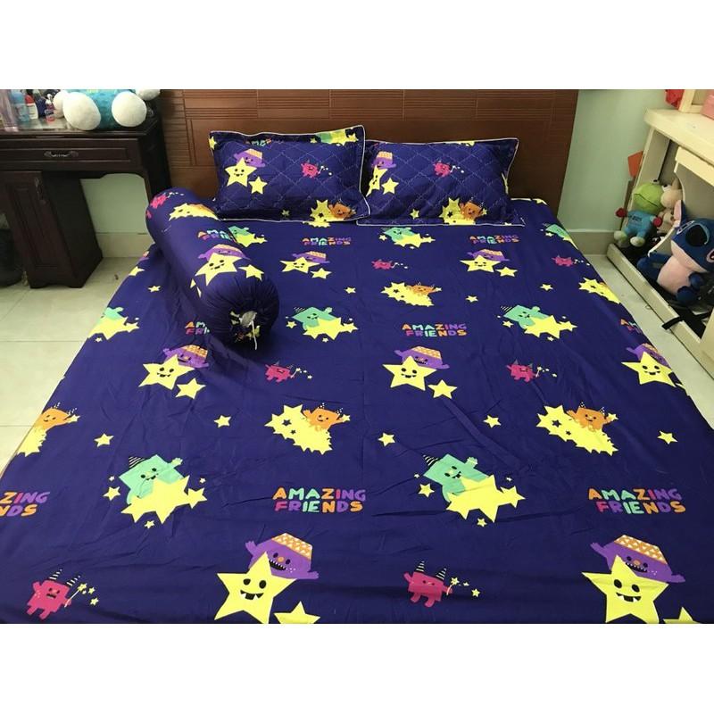 Bộ Chăn Ga Gối Cotton Poly Ngôi Sao ,Sư Tử 1m8x2m, 1m6x2m