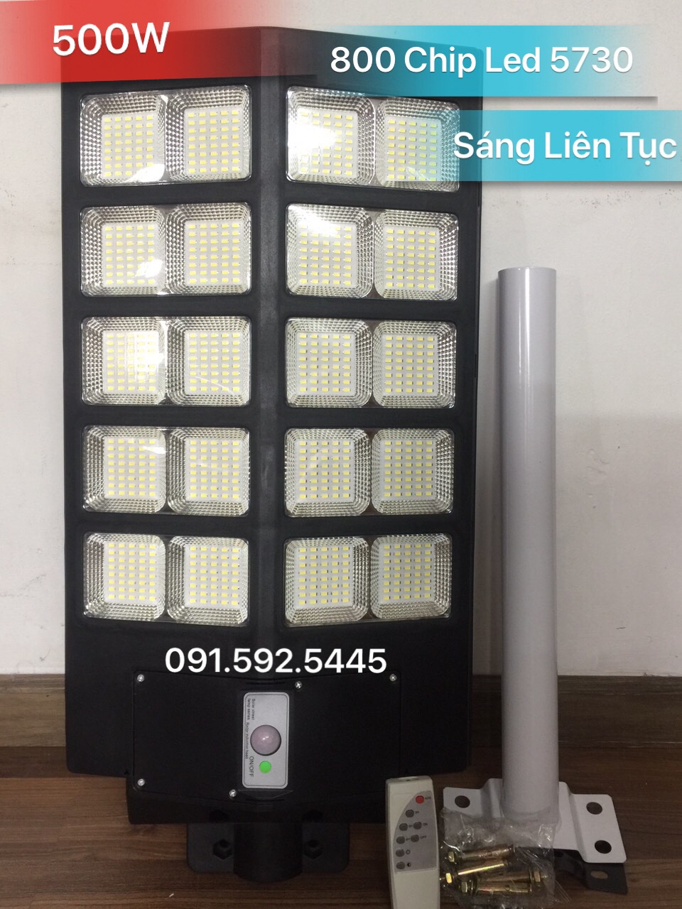 Đèn Năng Lượng Mặt Trời 500w Liền Thể, 800 Chip Led, Sáng Liên Tục. Đủ Công Suất