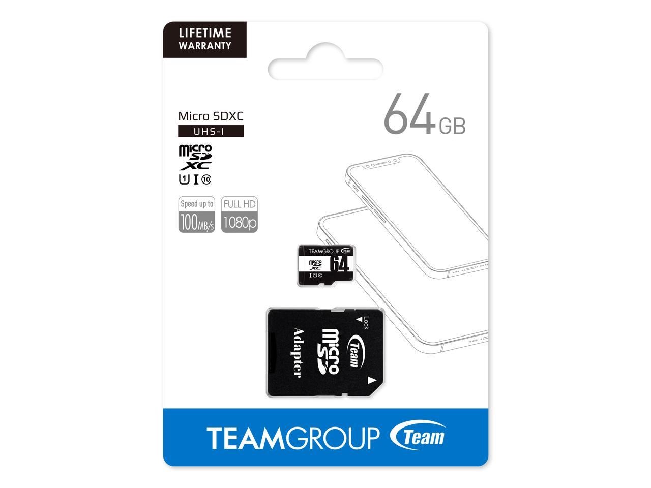 Thẻ nhớ micro SDHC / SDXC Team upto 100MB/s 500x kèm Adapter - Hàng chính hãng