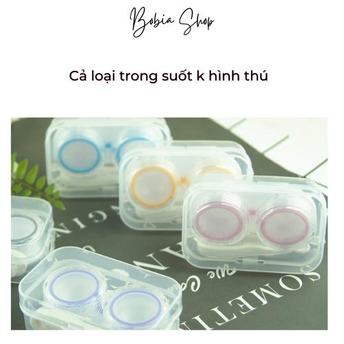 Khay đựng kính áp tròng họa tiết hoạt hình đáng yêu kèm nhíp gắp độc đáo tiện dụng nhà Bobia