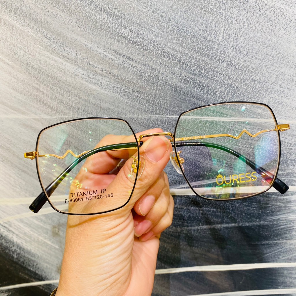 Gọng kính cận F63061 chất liệu titan thời trang mắt kính OURESS nam nữ siêu nhẹ siêu bền