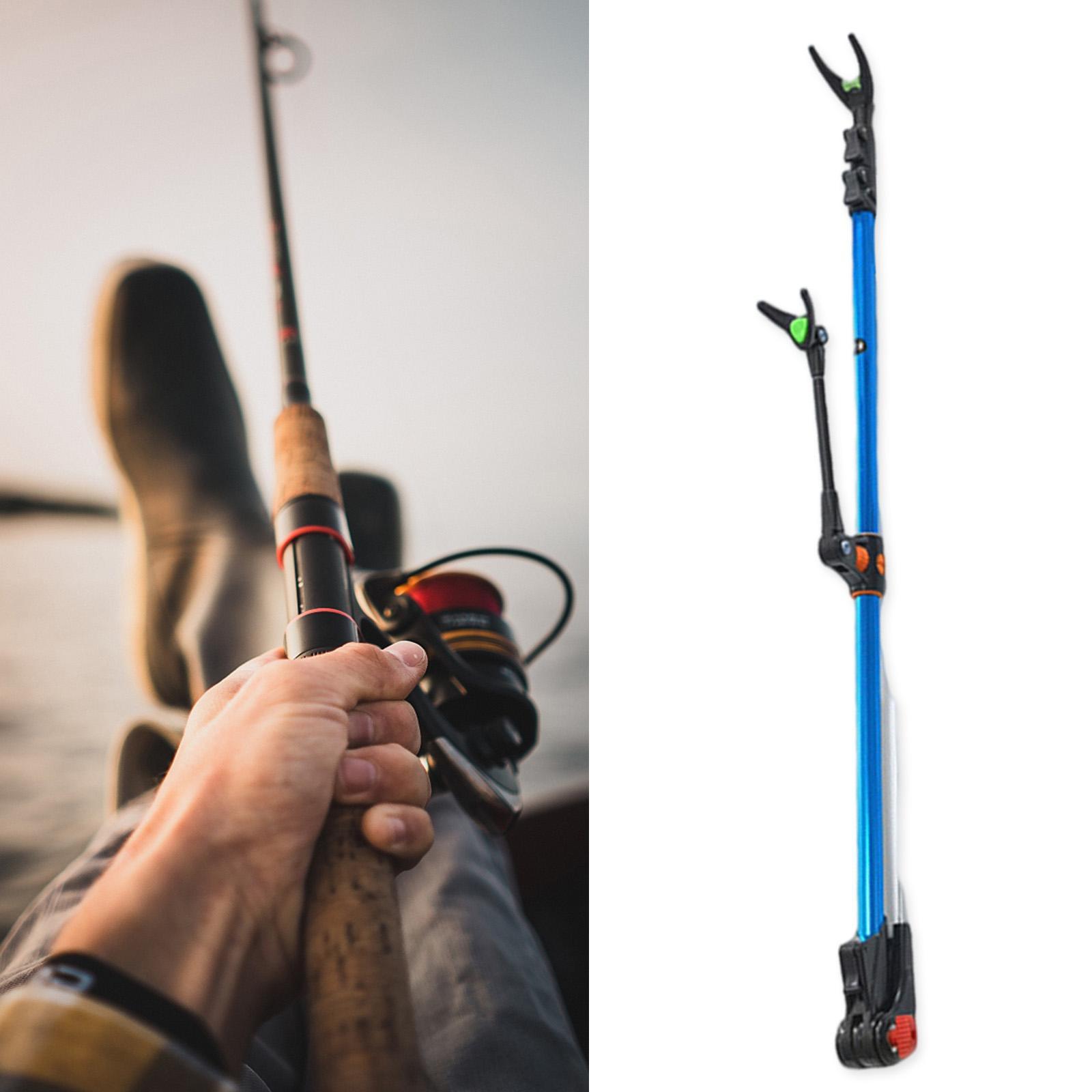 Telescopic Fishing Rod Holder Pole Stand Bracket Support with Ground Stake