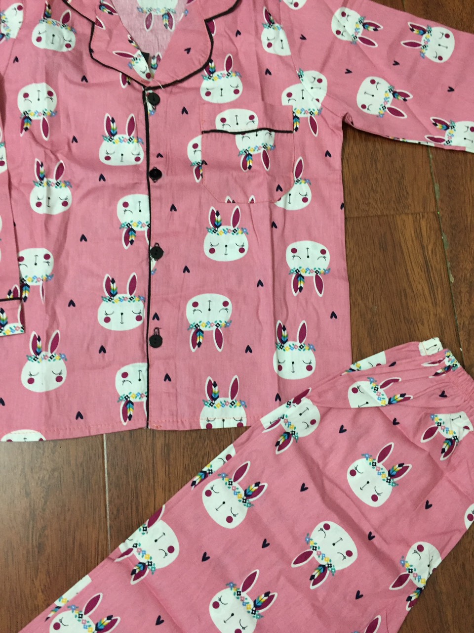 Bộ Pijama dài tay cho bé trai bé gái chất thô hàn cực đẹp
