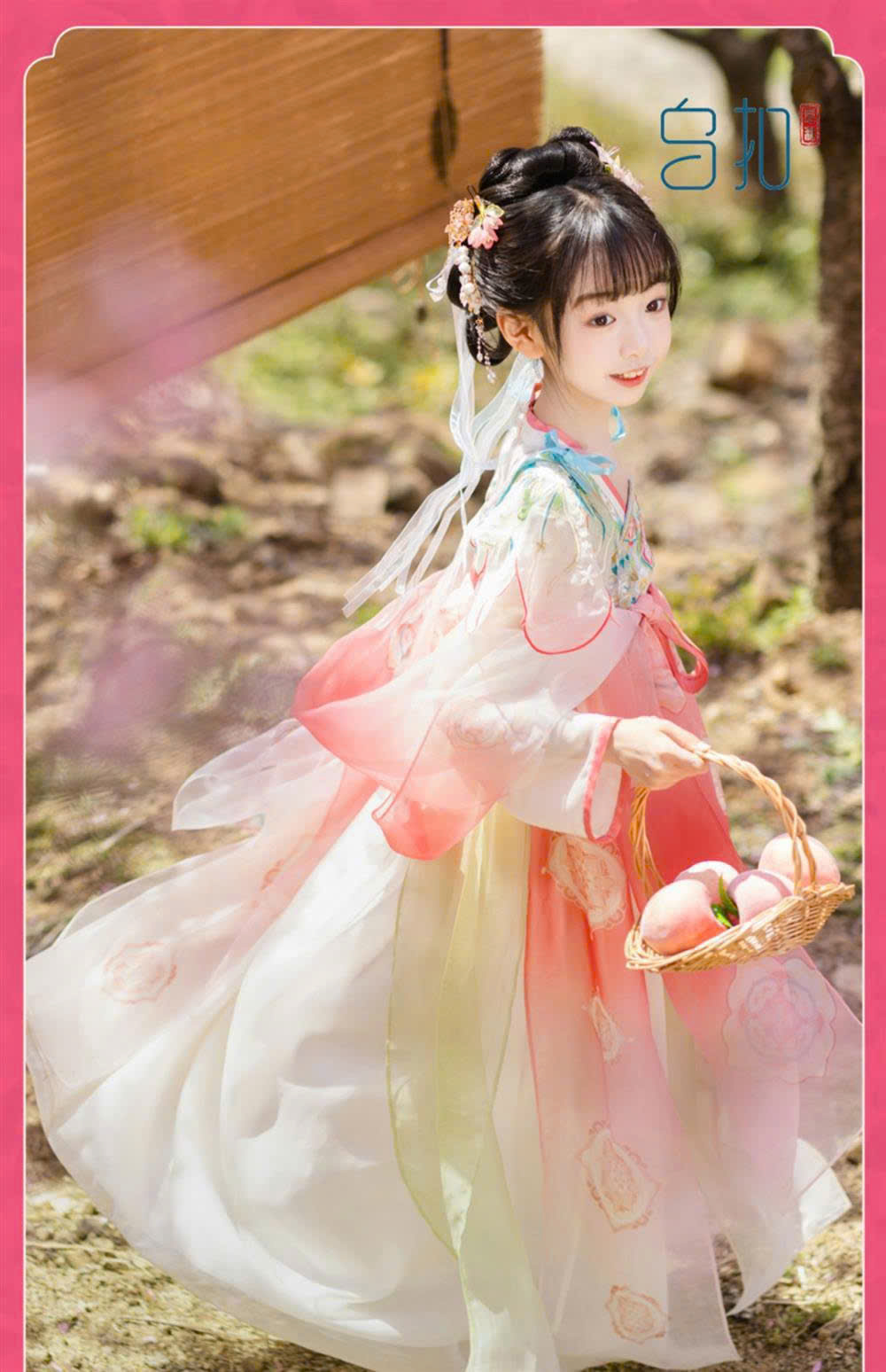 Đầm váy công chúa cổ trang hanfu thêu hoa cho bé gái diện lễ tết trung thu đẹp size 100-160 hàng Quảng Châu