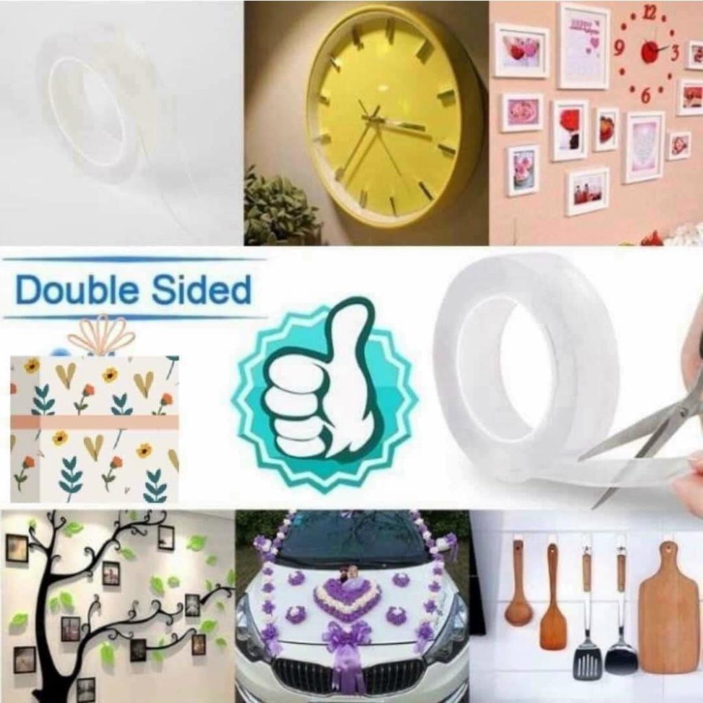 Băng Dính Nano Dán 2 Mặt Trong Suốt/ Băng Keo 2 Mặt Đa Năng- Dán Tường/ Cố Định Thảm/ Treo Tranh Ảnh