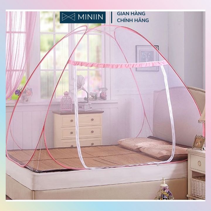 Mùng, Màn Ngủ Không Đáy Tự Bung Cao Cấp, Chống Muỗi An Toàn Tuyệt Đối – Hàng Việt Nam- Chính Hãng MINIIN – 1m6 x 2m – Hồng