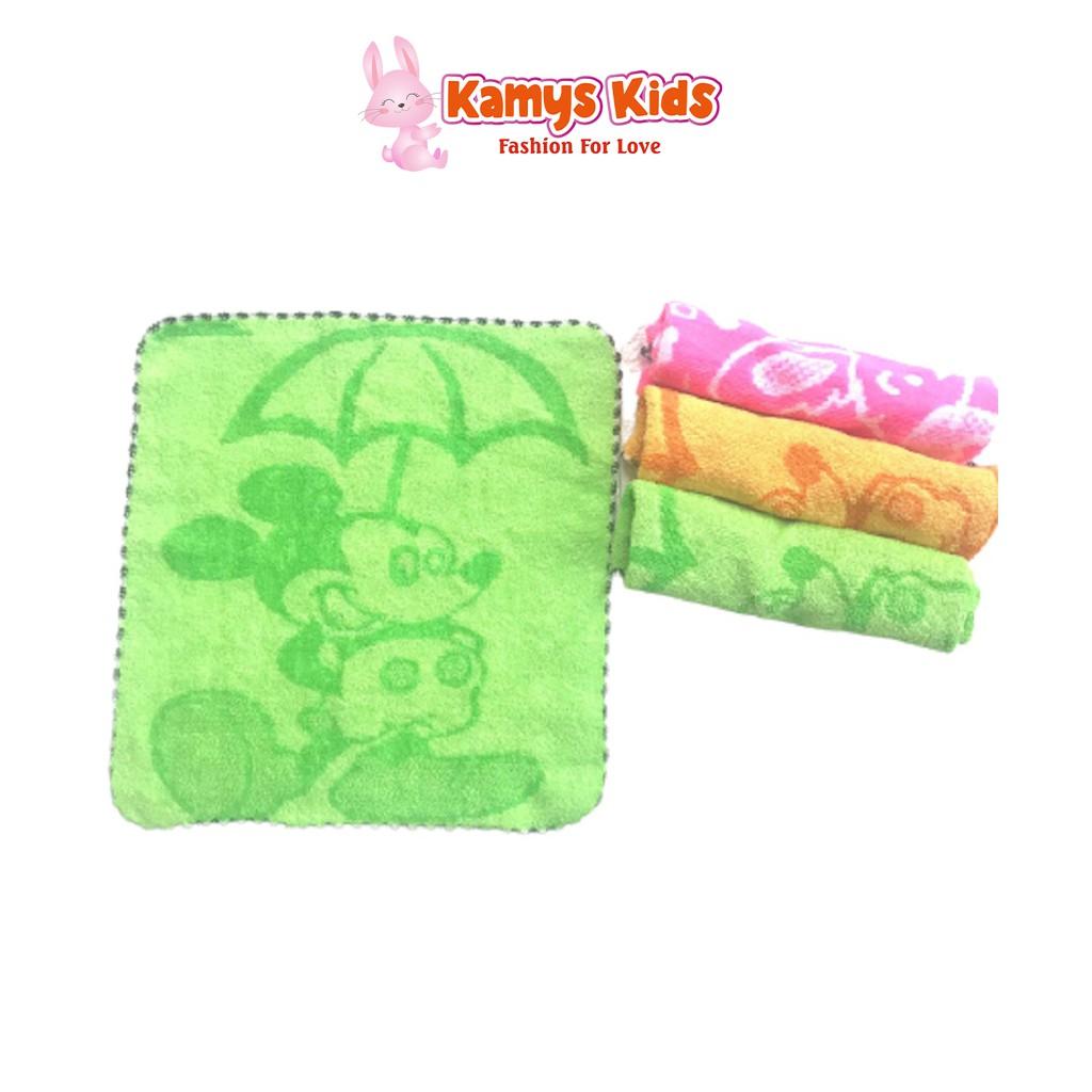 Khăn mặt cotton vuông KAMYS KIDS mềm mại dày dặn họa tiết dễ thương cho bé