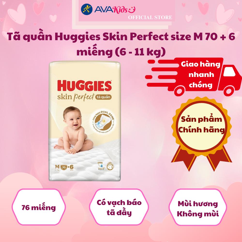Tã quần Huggies Skin Perfect size M 70 + 6 miếng (6 - 11 kg)