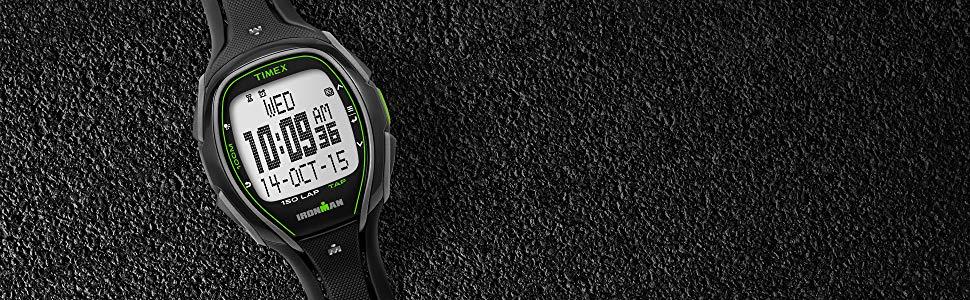 Timex Women s T5K039 Ironman Sleek 50 Mid-Size Black Resin Strap Watch 1