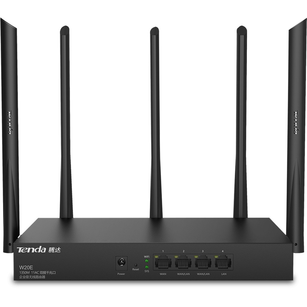 Bộ Phát WIFI Router mạng Tenda W15e Ac1200mps sử dụng cho công ty, nhà xưởng,quán cafe,...vùng phủ sóng 300m2 4 ăn ten phát sóng cực mạnh - chính hãng