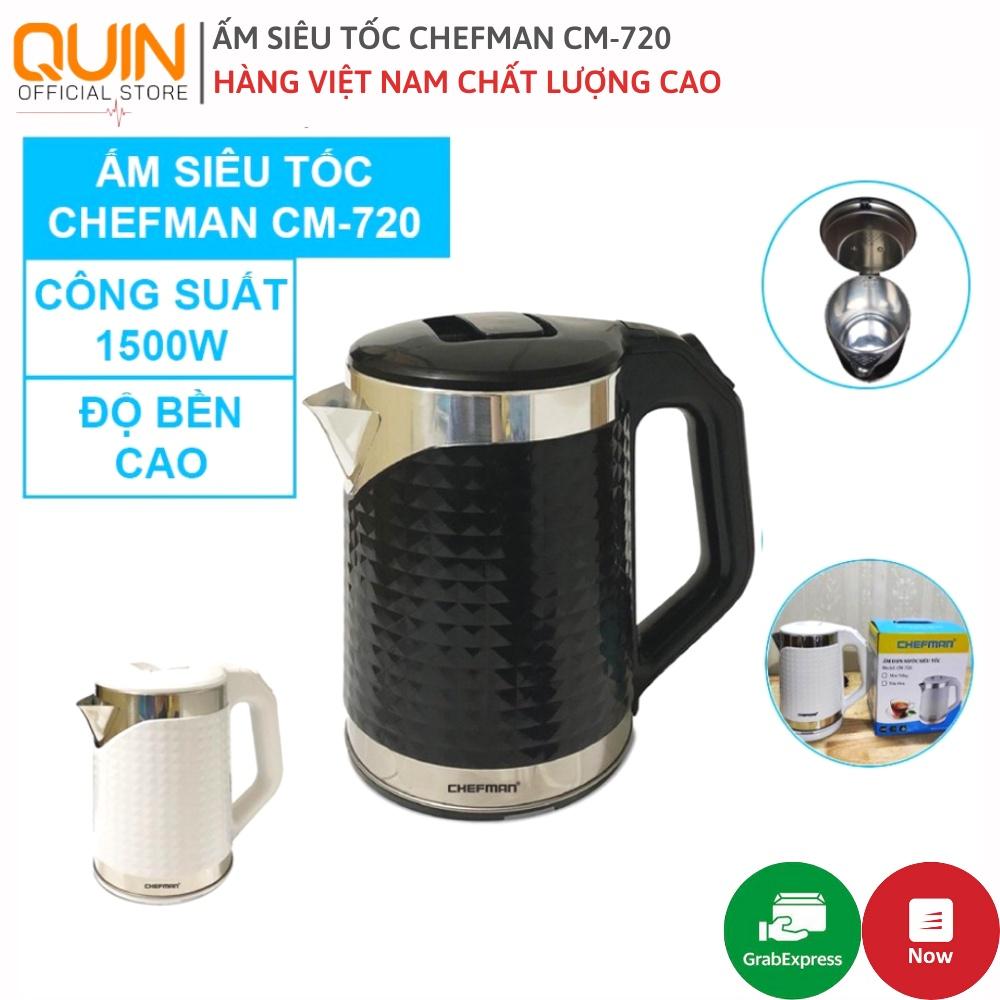 Ấm Siêu Tốc 2l Chính Hãng CHEFMAN CM-720 Cao Cấp - Công Suất 1500W - Hàng Việt Nam Chất Lượng Cao