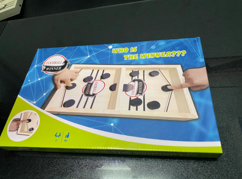 Bàn bắn bi gỗ cỡ đại Slingpuck cờ búng bi xuyên lỗ- Foosball Winner cỡ đại KT 56x30x3.3 cm Nhíp Shop