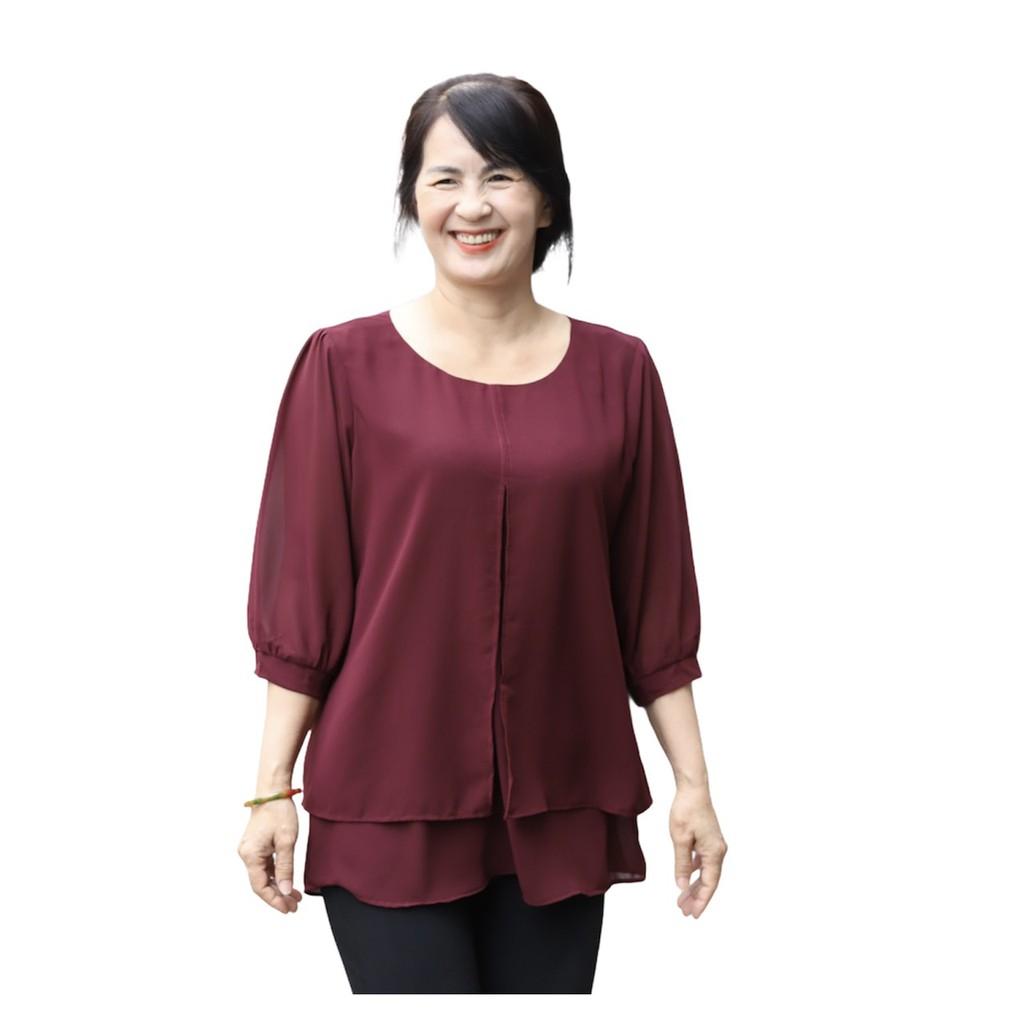 Áo thiết kế voan trung niên đơn giản L03-521