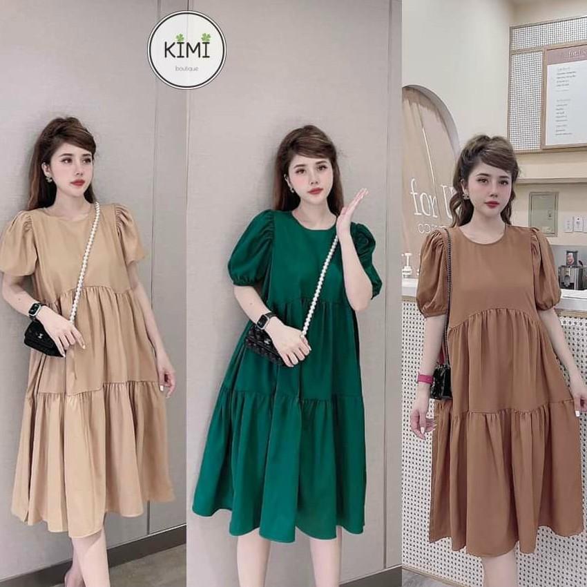 Váy bầu,đầm bầu thời trang thiết kế chất lụa thô freesize từ 45 đến 70kg