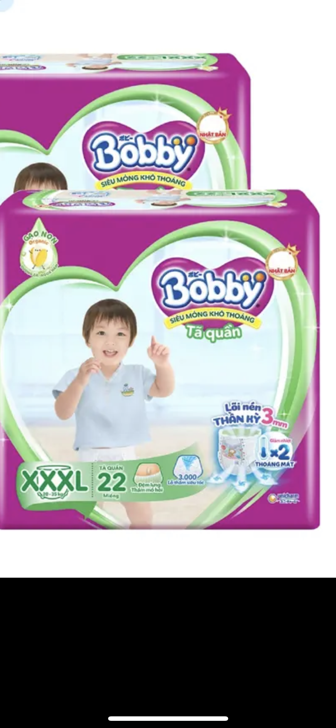 Tã Quần Trẻ Em Bobby Size XXXL 22 Miếng 20 Đến 35 Kg - Bỉm Quần Cho Bé Bobby Size Cực Đại XXXL22 | XXXL