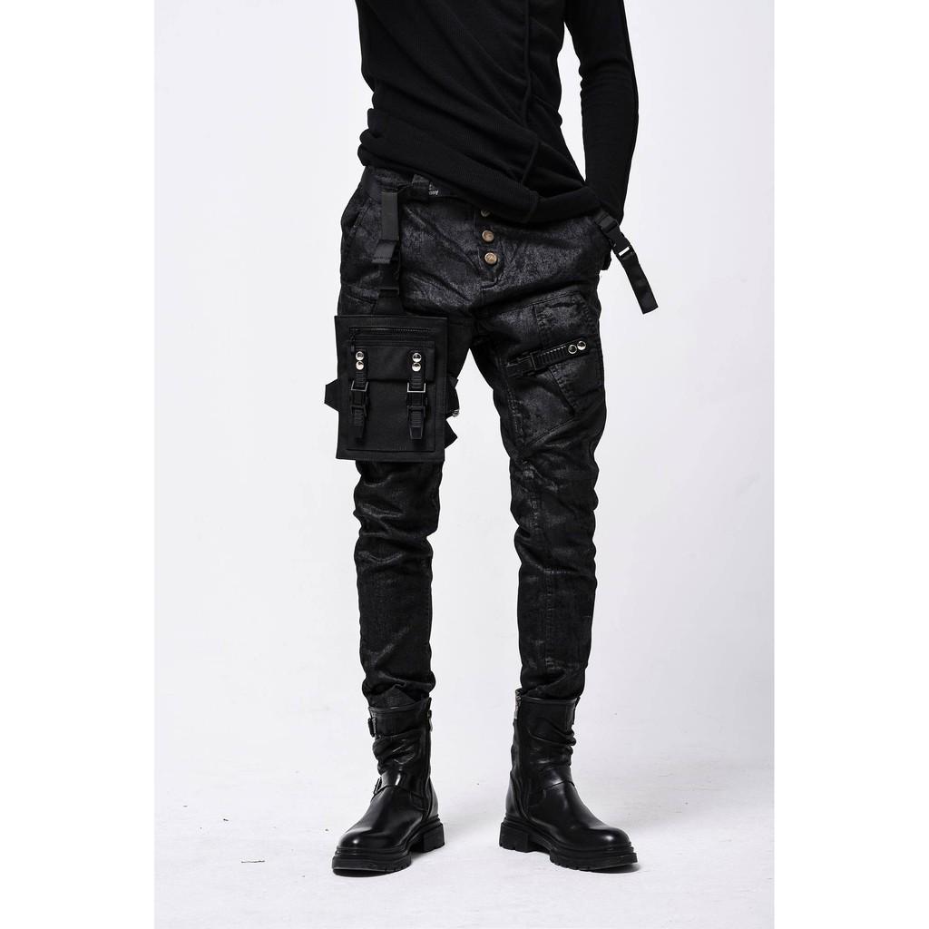 Quần Dài Nam 12.DESTINY Chi Tiết Khoá Đối Xứng Khoẻ Khoắn Chất Liệu Jeans Waxed Nhập Khẩu Màu Đen (THIẾT KẾ ĐỘC QUYỀN)