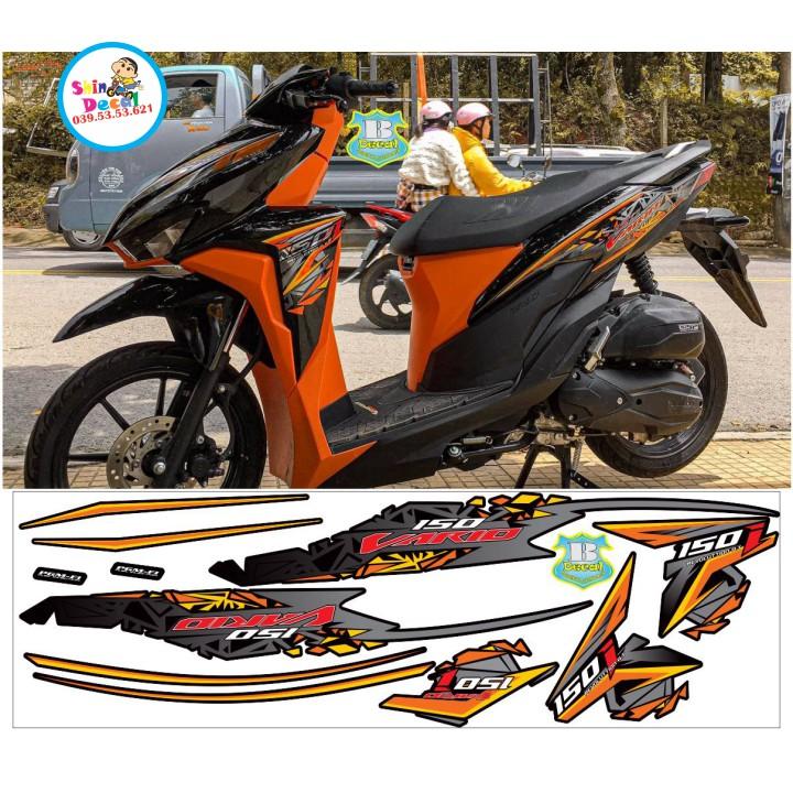 Tem xe vario 150 cam đen rice decal