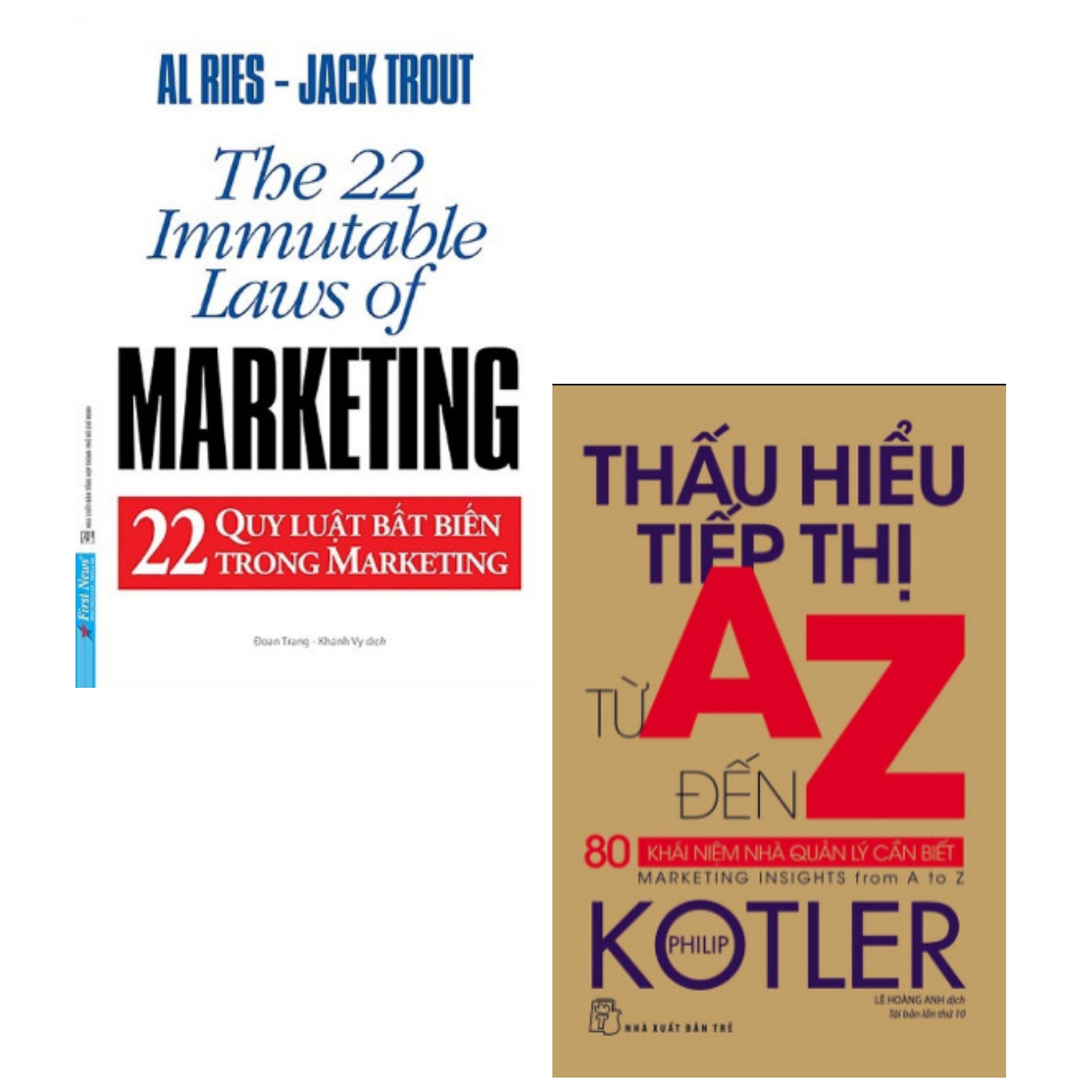 Combo sách Marketing: Thấu Hiểu Tiếp Thị Từ A Đến Z + 22 Quy Luật Bất Biến Trong Marketing