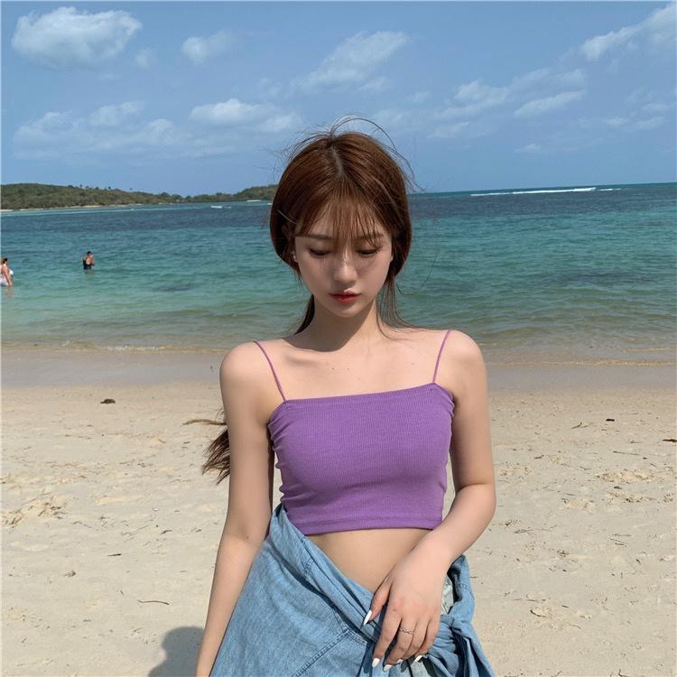 MS239 Áo len tăm 2 dây bún croptop