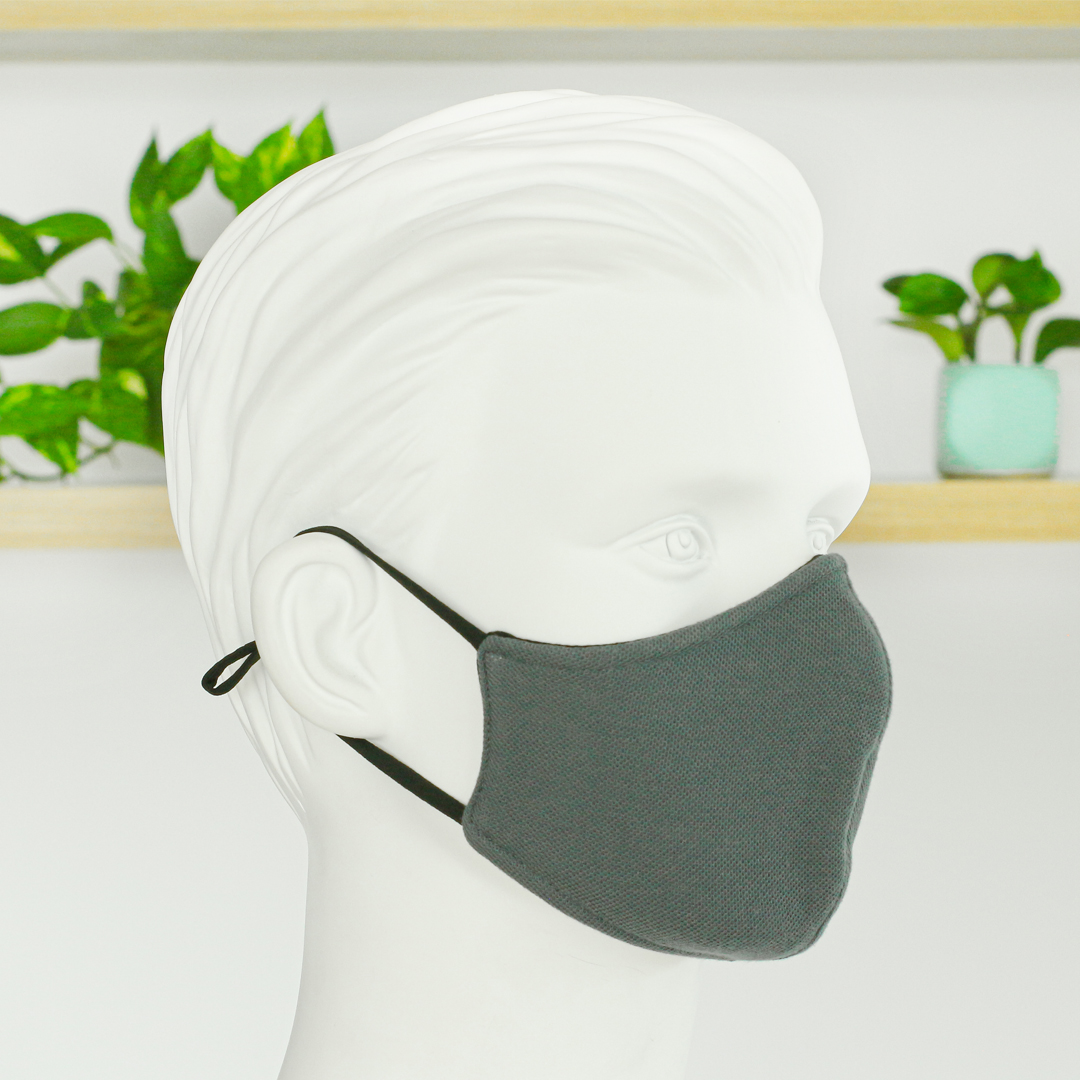 Set 2 khẩu trang vải nam - nữ kháng khuẩn cao cấp NEQI FACEMASK Đức, màu xám thời trang, lọc 98% bụi mịn